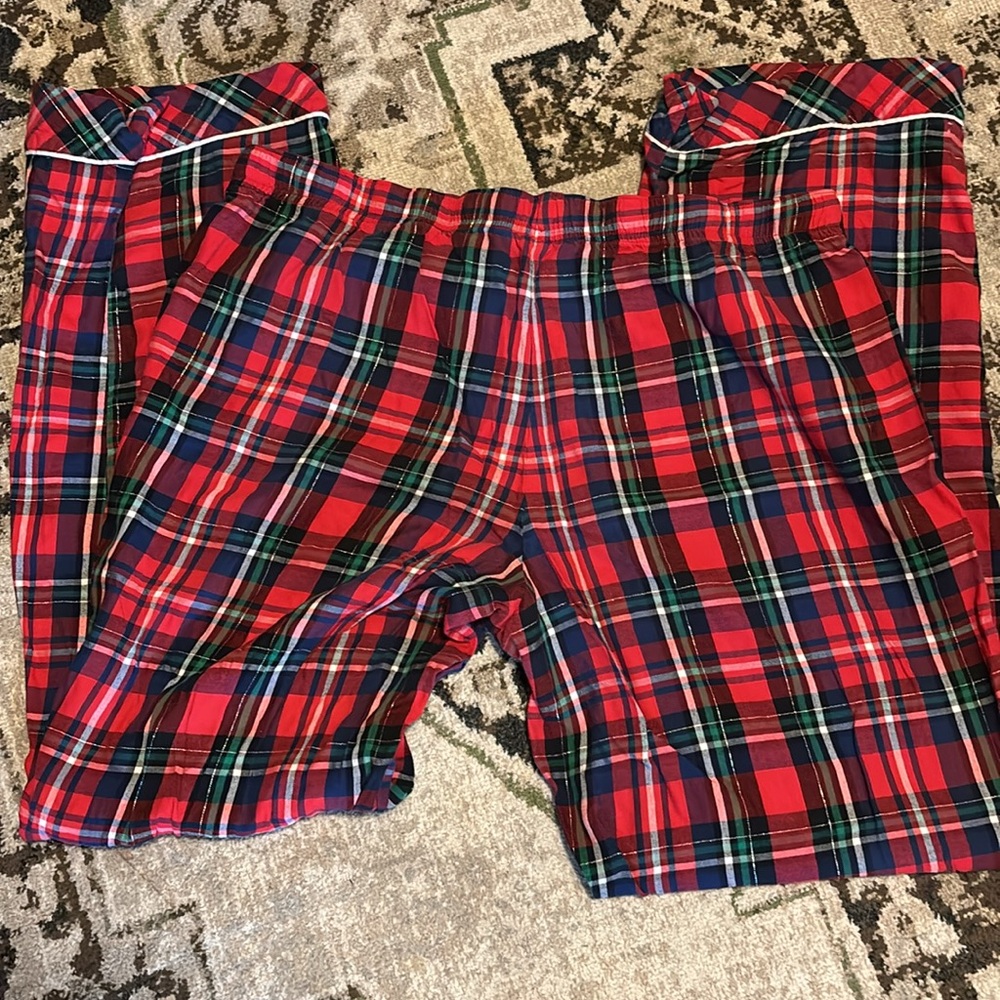 Vintage Victoria’s Secret monogram shimmer plaid pajama set holiday jammies - Picture 3 of 6